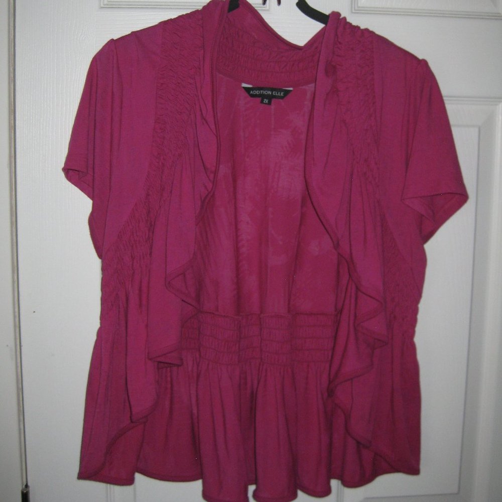 Magenta Pink Ruffled Bolero Addition Elle